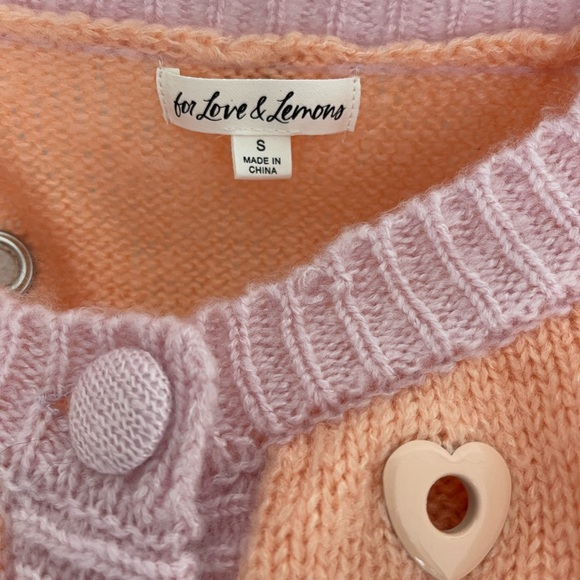 For Love & Lemon cropped Lovejoy cropped cardigan in peach - Picture 4 of 4